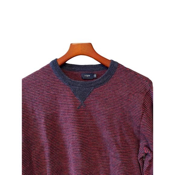 J Crew lightweight blue and red striped cotton sweater M - Picture 3 of 4